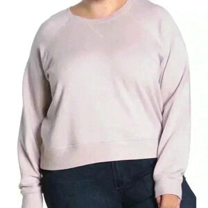 New Madewell Solid Raglan Fleece Lined Pale Lilac Women Sweatshirt Plus Size 3X